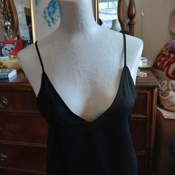 Nasty Gal Black Slip Dress with Spaghetti Straps Size XS - Picture 3 of 6